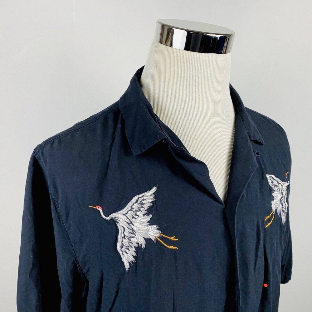 Urban Outfitters Button Down Crane Embroidery